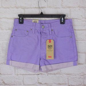 NWT Levi's 501 Purple Denim Shorts Button Fly 27